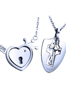 创意同心锁项链男女ins钥匙项坠