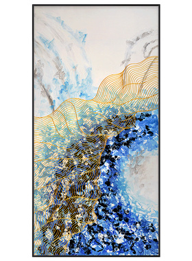 纯手工油画欧式轻奢客厅玄关大幅
