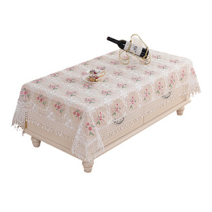 桌布布艺长方形正方形家用茶几圆桌桌布蕾丝小清新欧根纱简约现代