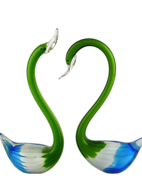 大天鹅博山琉璃送闺蜜新房摆件