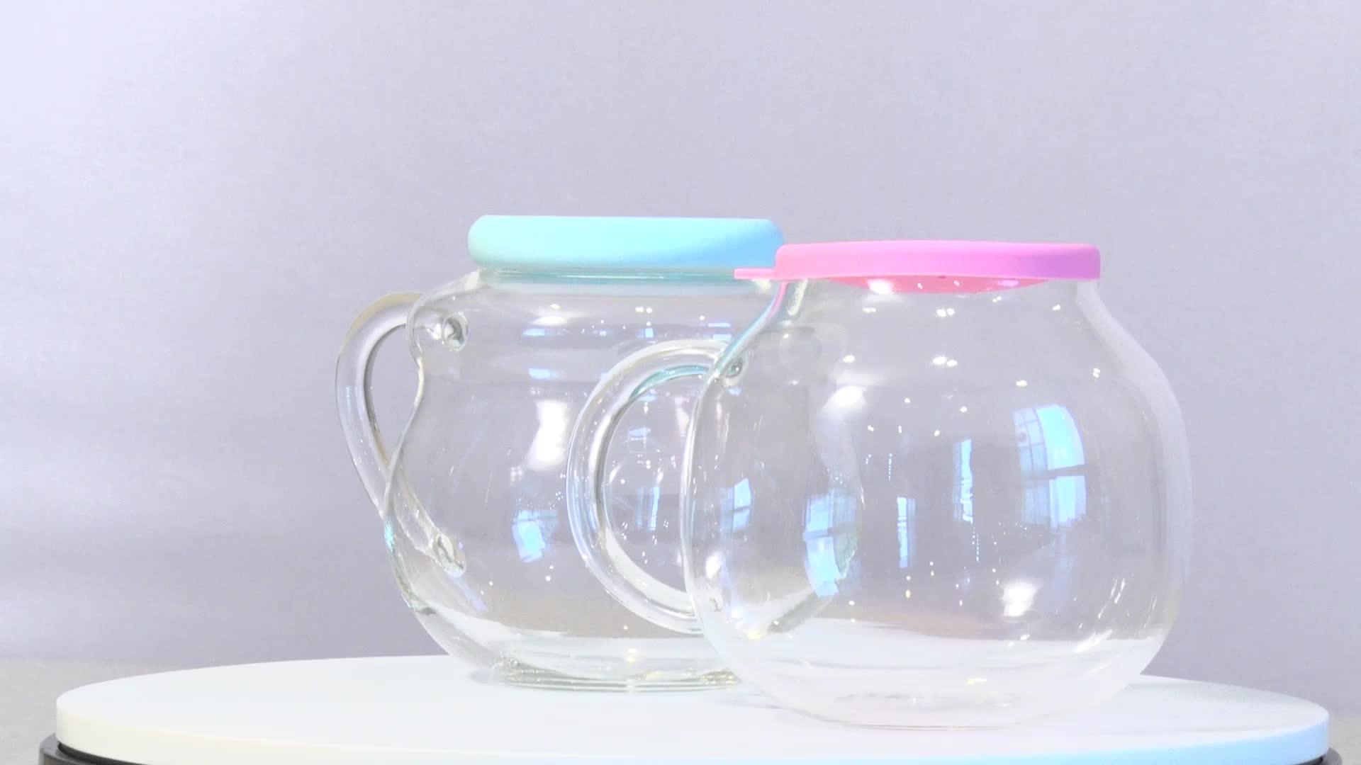 Hot Selling High Quality Borosilicate Glass Popcorn Jar With Silicone