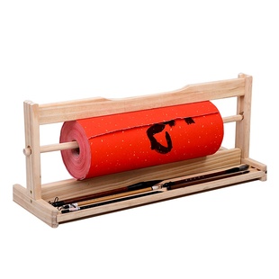大山皮纸多功能实木组装简约百米长卷宣纸专用卷纸架书法国画收纳实木架子绘画支架卷筒纸架子文房实用卷轴筒