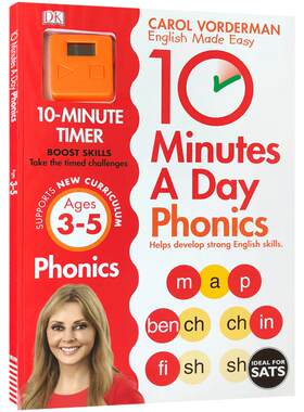 DK出版每天十分钟：自然拼读10 Minutes a Day Phonics Ages3-5岁宝宝英语课外教材书幼儿园早教启蒙认知练习册正版进口工具书