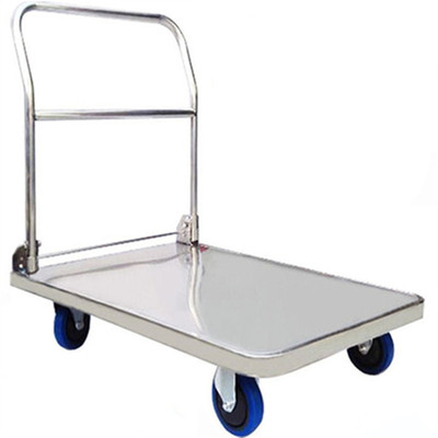 加厚托士达不锈钢平板车搬运车