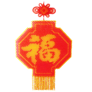 diy手工串珠材料包 串珠福字喜字寿字灯笼中国结双鱼大号挂饰珠子