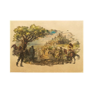 【悟空】歧路旅人八方旅人游戏海报周边复古牛皮纸switch画芯NS