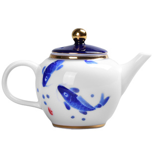 德化陶瓷手绘青花瓷功夫茶具茶壶 手工茶道单壶 普洱泡茶水冲茶器