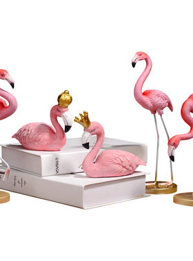 火烈鸟房间装饰品树脂ins风