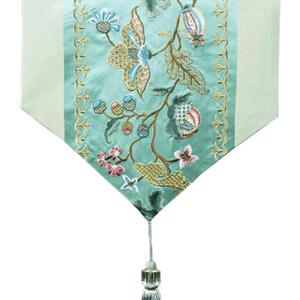 家居欧式餐厅新古典中式1928锦缎绣花餐桌桌旗茶几旗三色