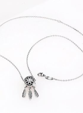 纯银捕梦网海洋之心星辰流苏吊坠