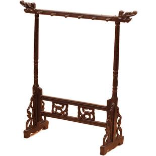 鸡翅木小号毛笔架笔挂实木简约复古文房四宝创意新中式书法用品红木装饰品摆件笔搁套装学生多功能现代展示架