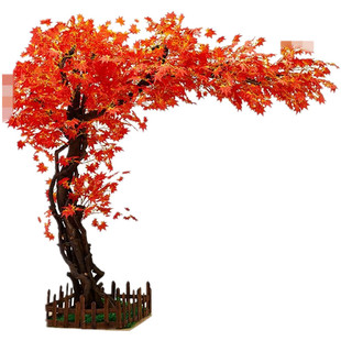 大型仿真枫叶树假红枫树盆栽假树落地客厅装饰假树道具树花艺庭院