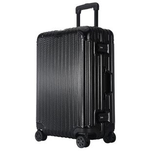 伊藤铝框拉杆箱男20寸登机箱旅行箱密码皮箱防刮行李箱女26寸黑色