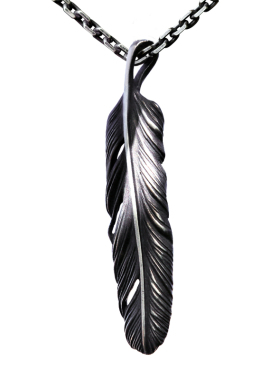 白木黑冰手工定制深度羽毛吊坠