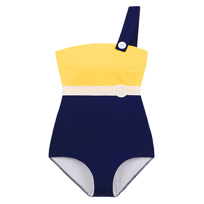 fordearme连体泳衣浮白海边游泳