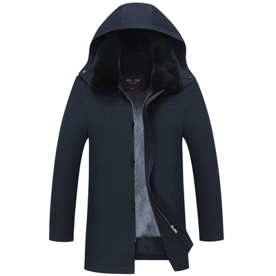 进口内胆尼克服中长款貂皮大衣