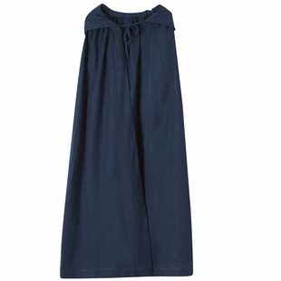 黑袍披风禅修和尚打坐斗篷复古巫衣汉服中式风衣古代武士侠客大衣