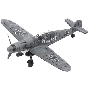 正版4D拼装1/48二战飞机模型BF109海盗喷火战斗机玩具军事风摆件