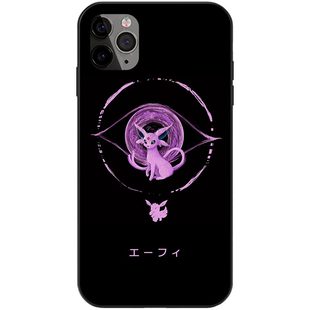 太阳伊布原创简约宝可梦手机壳XS适用iPhone16液态硅胶13光面玻璃12全包14苹果15ProMax神奇宝贝Plus安卓软壳