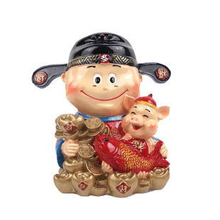 十二生肖财神储蓄存钱罐鼠牛虎兔龙蛇马羊猴鸡狗猪家居树脂摆件