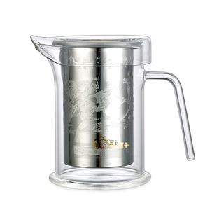 玉兰香耐热红茶泡花茶壶绿茶杯不锈钢网过滤玻璃小壶鸭嘴侧把家用