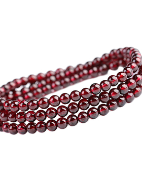 真品5a级天然酒红手链酒红石榴石