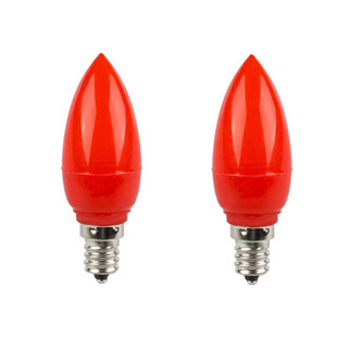 节能LED红色E14蜡烛E12小螺旋口灯头长明供佛台灯财神莲花座灯泡