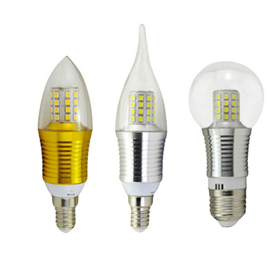 LED蜡烛灯泡7瓦9w12w尖拉尾水晶