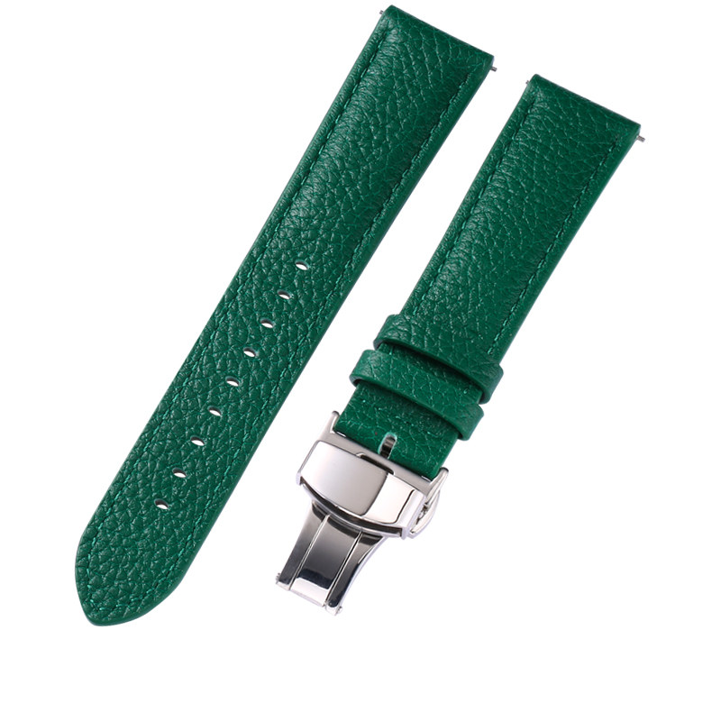 新年红本命年真皮手表带柔软防水耐磨日晷表链 男 女款16 18 20mm