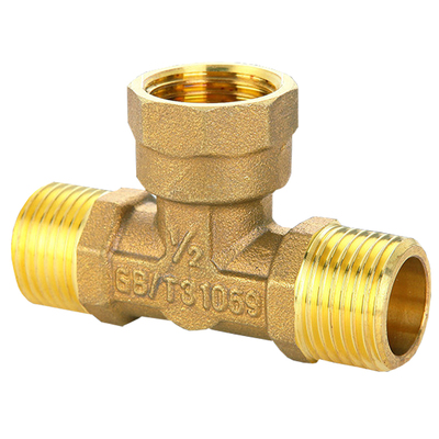 全铜4分加厚三通接头内外丝外牙弯头螺纹水管燃气管接口配件接头