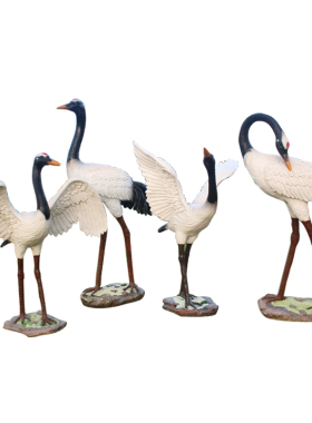 玻璃钢仿真户外花园假山鱼池仙鹤