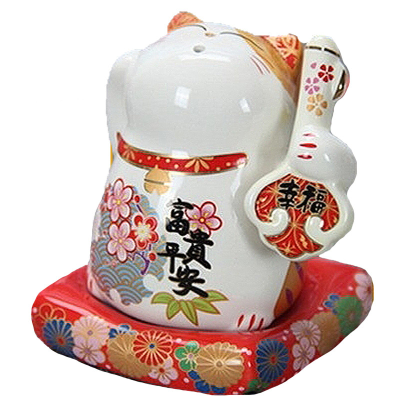 福缘猫 招财猫牙签筒陶瓷时尚欧式创意高档家居牙签盒牙签罐摆件