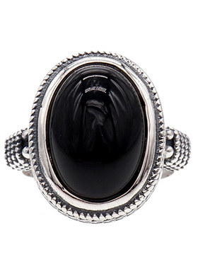 天然黑玛瑙个性款礼物活口戒指