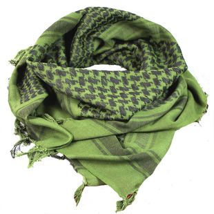 军迷 阿拉伯方巾 户外加厚款围巾 多用头巾 纯棉披肩 格子花纹