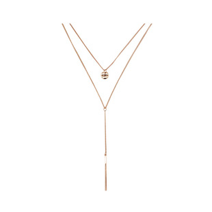 99克拉夏季配裙子时尚饰简约气质金色多层长款项颈毛衣链女(LA)