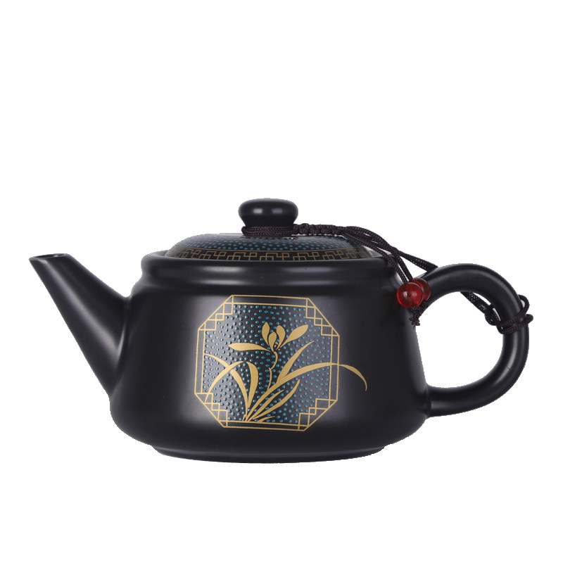 陶瓷迷你功夫黑小茶壶套装耐高温泡茶家用单壶250ml过滤中式复古
