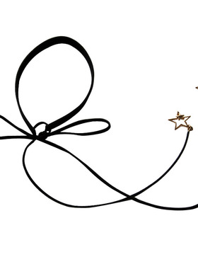 长条原创项圈系带吊坠水钻锁骨链