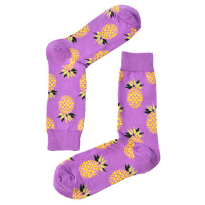 潮春季瑞士水果系列菠萝柠檬樱休闲桃滑板袜男女中筒袜子棉socks