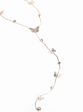 毛衣链韩版时尚满钻蝴蝶项链挂件