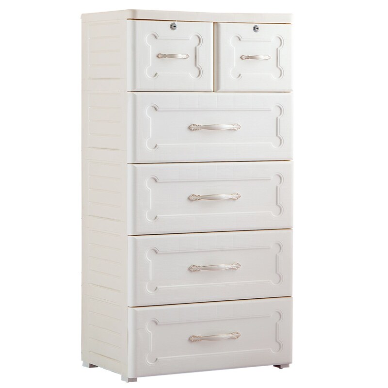 福强简约欧式塑料宝宝收纳柜储物柜抽屉式多层组合整理柜五斗柜子