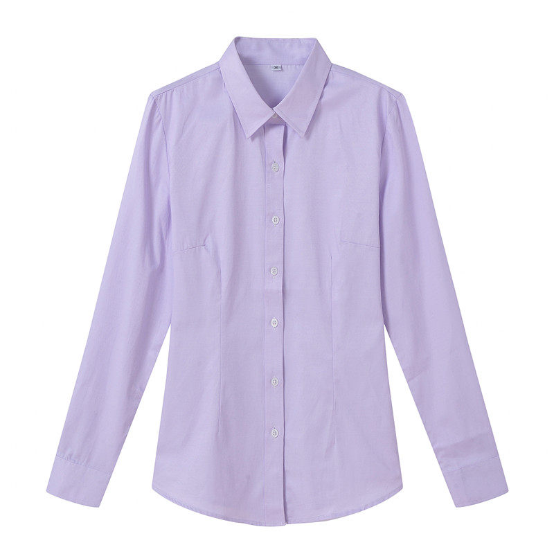 中行工作服女衬衫长袖中国银行行服中行淡紫色女式衬衣中行行服