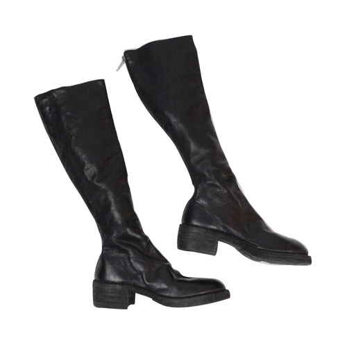 折扣清手工鞋guidi 7910z马皮长靴 后拉链水洗做旧马丁靴高筒