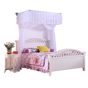 定做钓鱼竿伸缩打挂墙1.21.5m1.8米 三开门双人床密加厚支架蚊帐