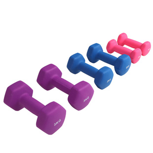铁人体育浸塑哑铃儿童男女士家用家庭健身练手臂练臂肌铸铁一对