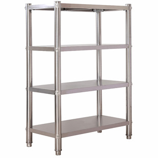 厨房置物架4层不锈钢微波炉架子落地多层蔬菜锅架碗架收纳储物架3