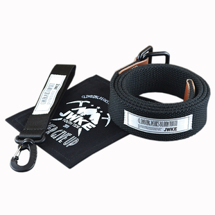 腰带男帆布潮年轻人休闲双环扣皮带韩版潮流百搭学生工装牛仔裤带