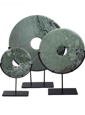 新中式风销售招财摆设开业玉璧