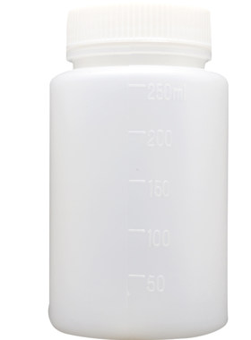 汇达塑料大口小口试剂瓶白色 取样瓶30 60 100 250 500 1000 2000 2500ml加厚带刻度防漏PE实验用塑料试剂瓶