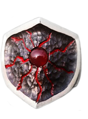 鸦原创手工锤击石纹理盾牌925