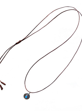 低调灰月光小吊坠项链